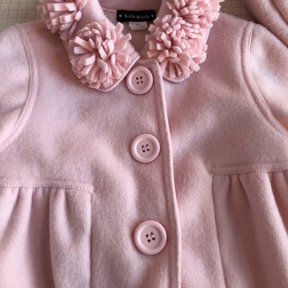 Kate Mack girls size 4 fleece coat & hat set - Picture 3 of 5